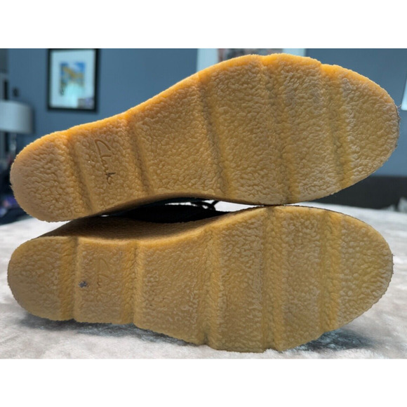 Clarks Originals Black Suede Desert Wedge Chukka Boots Womens Size 7 - Picture 6 of 8
